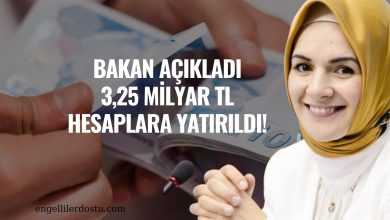 Bakan Açıkladı: 3,25 Milyar TL Hesaplara Yatırıldı!