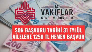 Son Başvuru Tarihi 31 Eylül: Ailelere 1250 TL Hemen Başvur